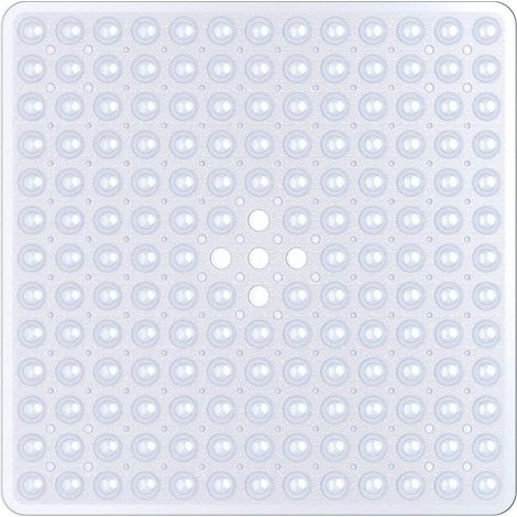 Tapis de douche carré antidérapant et anti-moisissure - 53 x 53 cm, avec ventouses et trous d'évacuation (1/5)
