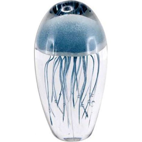 Presse papier sulfure méduse bleue en verre 12 cm (1/2)