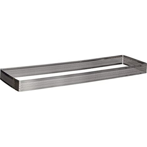 Lacor Stampo Cerchio rettang. Perfor.8 x 28 x 2 cm, Acciaio Inossidabile, Grigio, 28 cm (1/4)