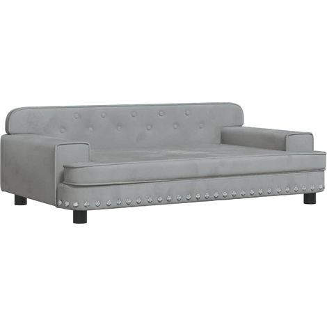 Hundebett Hellgrau 90x53x30 cm Samt vidaXL