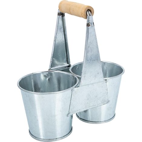 Pflanzkübel aus Eisen mit Holzgriff und Bruchfester Metall