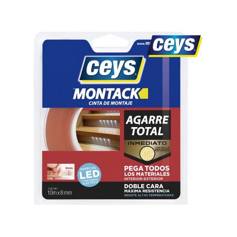 Ruban adhésif Ceys montack double face 10 m 8 mm