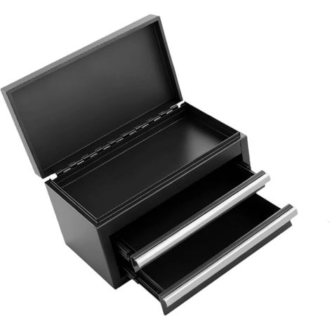 Coffre à outils professionnel en métal à double étage avec rails antidérapants pour un rangement sécurisé Boîte à outils dense avec séparateurs (1/5)