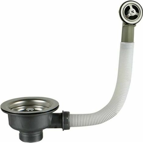 Stainless Steel Sink Plug with Overflow Basket 114mm 1½ - Stainless Steel + ABS MUMU (1/4)