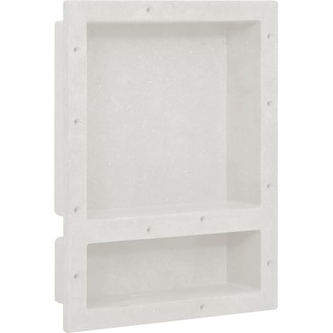 Niche de douche à 2 compartiments, blanc mat, 41 x 51 x 10 cm