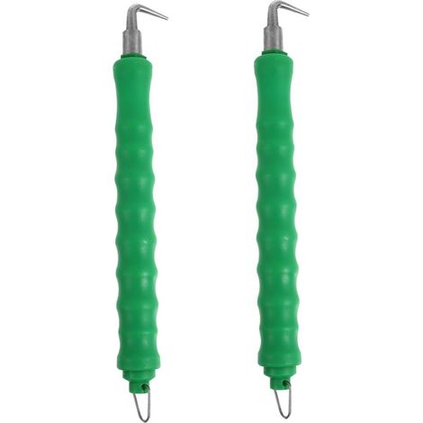 Juego de 2 herramientas semiautomáticas para fijar alambre de varillas de refuerzo en construcciones con varillas, mango verde, fáciles de usar, 26 cm. (1/5)