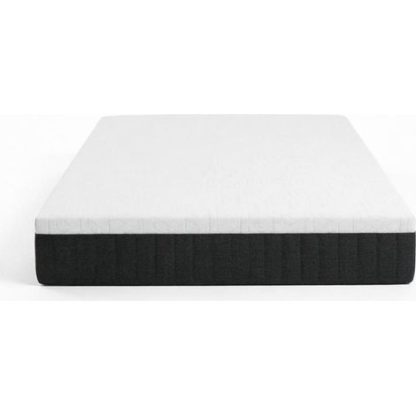 CHICFURN Materasso 140x190 cm 2 posti 25 cm in poliestere bianco e grigio, memory foam (1/5)