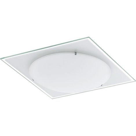 Deckenlampe LED Deckenleuchte Spiegelrand Wohnzimmerlampe , 12W 1020lm warmweiß, LxBxH 30x30x8,5 cm, Eglo 93415
