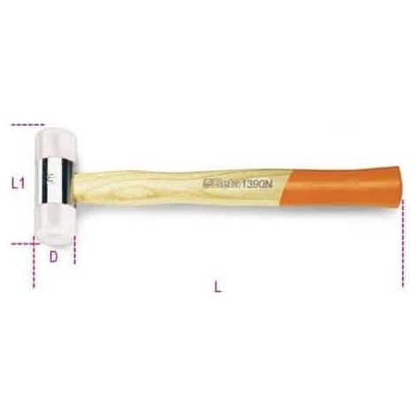 BETA Maillet nylon manche en bois - 1390N - 28 mm - 280 mm