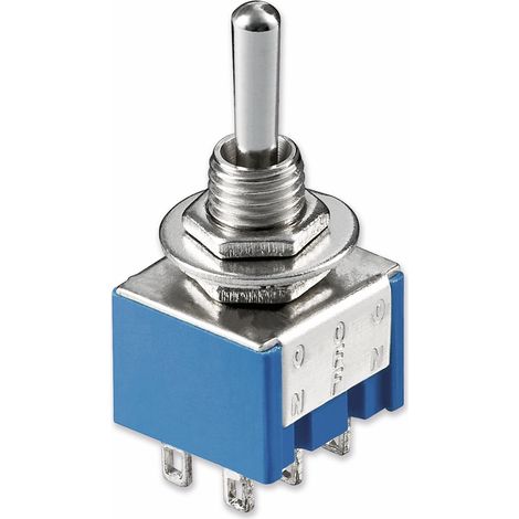 GOOBAY Interrupteur à bascule miniature, 250 V/CA, 3 A, 2 x MARCHE-ARRÊT-MARCHE