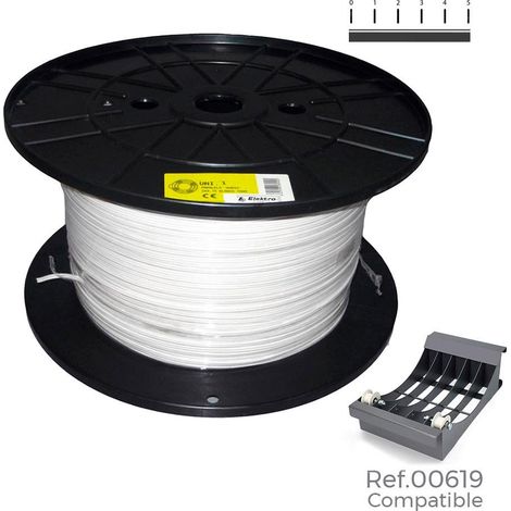 Enrouleur de câble tuyau plat blanc 3x1,5mm audio grande bobine 250m