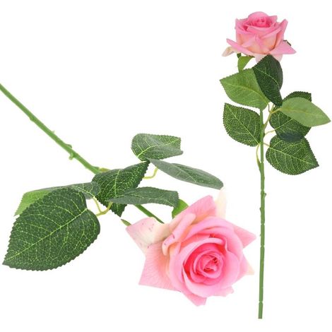 Künstliche Rosenzweige aus Silikon für eine 44 cm Vase – Rosa