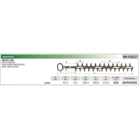 Lama inferiore GREEN LINE tagliasiepe universale 018217