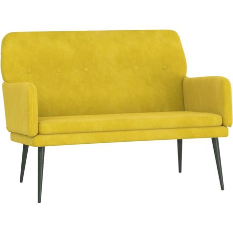 Banc banquette 108 x 79 x 79 cm velours jaune