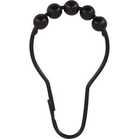 Set mit 12 Duschringen, 7,5 cm lang, SENSEA schwarz AZAO