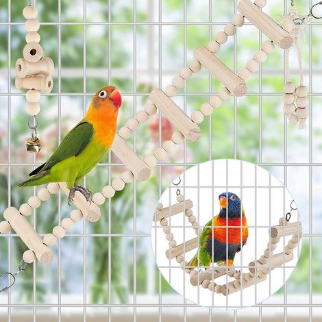 Giocattoli per uccelli - Accessori per gabbie per uccelli - Altalena da masticare - Amaca sospesa - Amaca da arrampicata per parrocchetti, conuri, calopsitte, maine, inseparabili, fringuelli, pappagal (1/4)