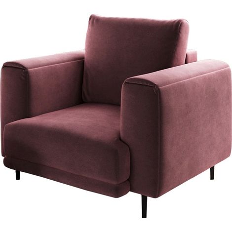 Fauteuil en velours DAVINA - Douceur luxueuse-Vieux rose (1/5)