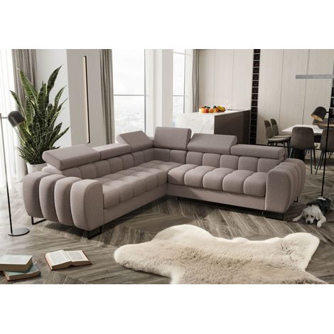 Ecksofa Schlafsofa BASTIEN in Stoff Gemma Aschgrau Seite Universal (1/4)