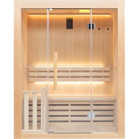 Traditionelle Sauna Sense 3 Plätze - 153 x 110 x 190 cm - France Sauna - Fichtenholz - Komplettpaket 3.5kW (1/5)