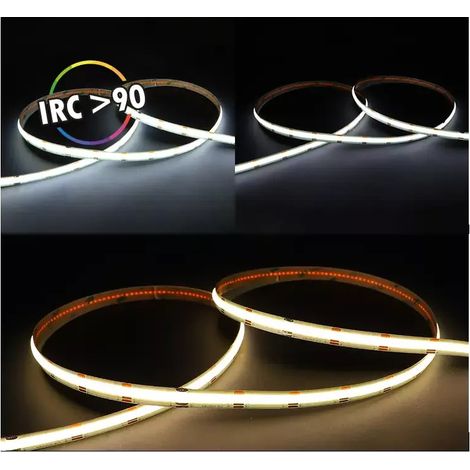 Kit tout-en-un Bandeau LED COB Dimmable CCT 5 m 608 LED/m 93w IP20 - 24V Miidex Lighting® (1/5)