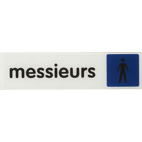 THIRARD - Plaque de signalisation Messieurs, plexiglass adhésif, 170x45mm - THIRARD (1/3)