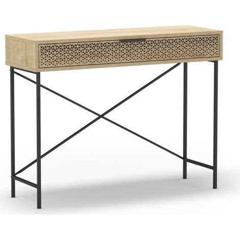 Consola 1 cajón modelo Denia acabado roble, 130cm(alto) 100cm(ancho) 40cm(largo) (1/4)