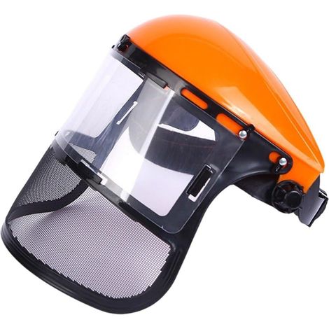 Casco per tosaerba, maschera protettiva in PVC montata sulla testa, maschera a rete integrale per tosaerba, protezione forestale (1/5)