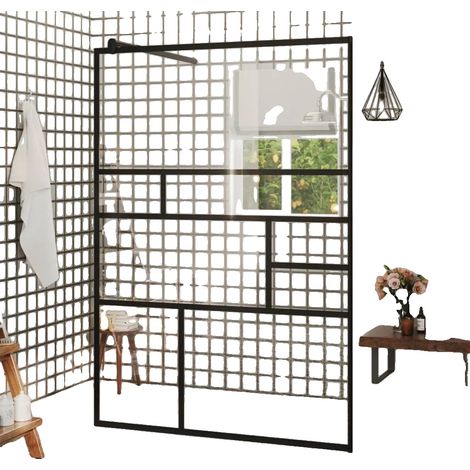Paroi de Douche, Verre Trempé, Installation Facile, Transparent (1/2)