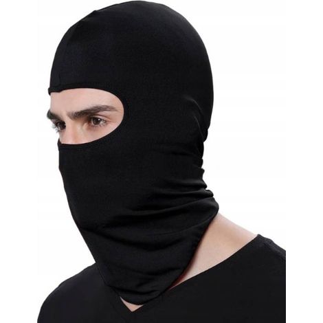 Cagoule élastique universelle pour motos et vélos, noire (1/2)