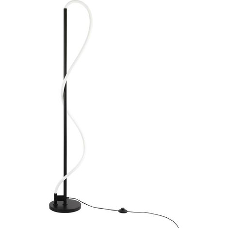 Lampadaire néon ondulant 360º dimmable LED, blanc chaud 3000K, structure noire, intérieur IP20 (1/5)