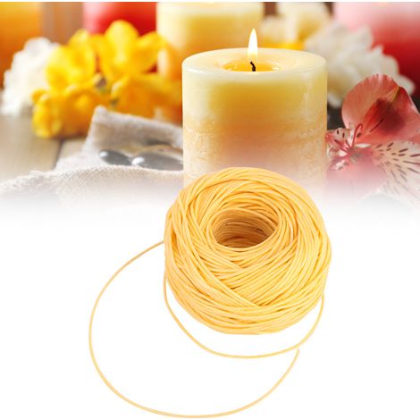 Mèche en fibre de 2 mm, revêtement en cire d'abeille naturelle, mèche pour bougie parfumée DIY de 60 mètres (légère) (1/5)