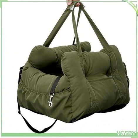 Siège auto pour chien - FAFEICY - 50x50x30 cm - Vert armée - Poche de rangement - Pour animaux 15lbs (1/5)