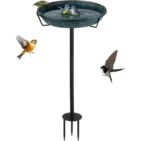 Grande mangeoire à oiseaux en métal, 30,5 x 82 cm, décoration extérieure pour jardin, terrasse et pelouse, verte (1/5)