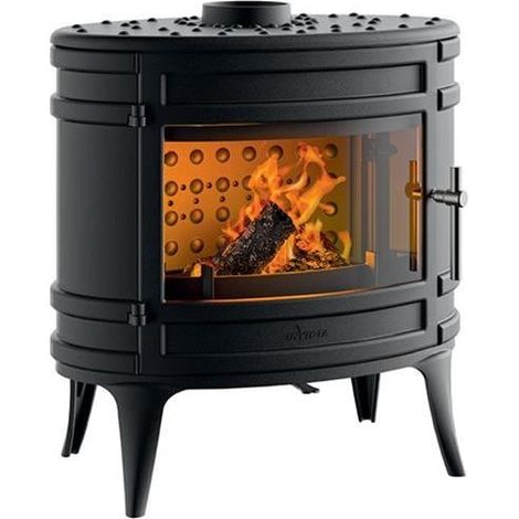 Invicta – Poêle à bois fonte 8KW – Évacuation des fumées dessus D. 150mm – Surface de chauffe 40 à 100 m² – Éco-design flamme verte (1/10)