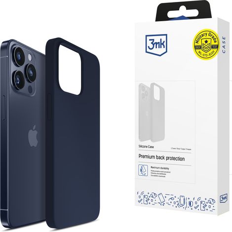 Apple iPhone 15 Pro Max – 3mk Silikonhülle Dunkelblau (1/5)