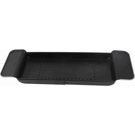 Tablette de bain plastique noir - améliore votre routine pour salle - facile à laver et à ranger - construction durable et solide (1/5)
