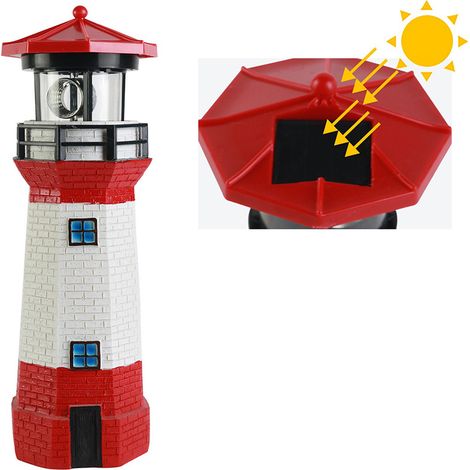 Neues grenzüberschreitendes Produkt: Drehbarer Solar-Lichtturm, Feuertisch, LED-Außenbeleuchtung für Garten, Hof, Rasen, Dekoration (Leuchtturm aus Kunstharz) (1/5)