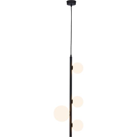 Lampada sospesa Taida nera con sfere bianche 4xG9 Jupiter (1/4)