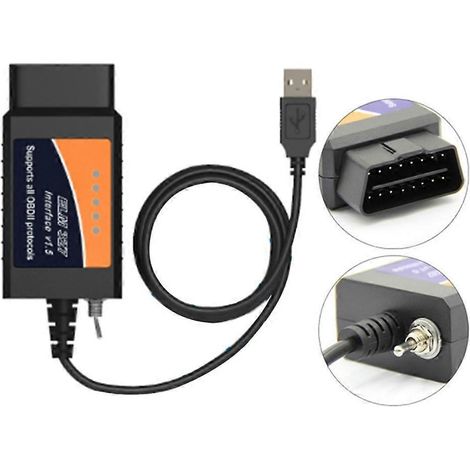 Interface OBDII Elm 327 WiFi avec commutateur MS-CAN/HS-CAN pour le diagnostic (1/4)