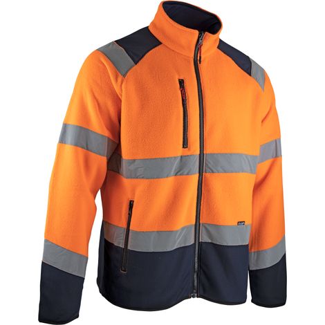 Veste de travail polaire BASIC HV ECLAIR - ORANGE FLUO/MARINE L - 4
