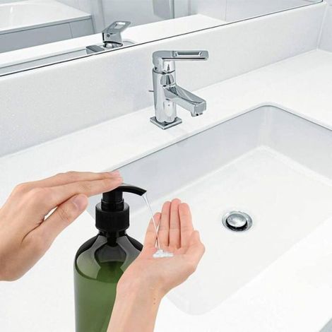 Flacon Pompe - 500 ml - Distributeur Liquide Rechargeable Pour Savon Shampooing Lotion - Vert - 3 Pièces (1/4)