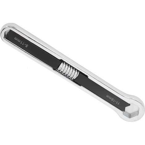 Maulschlüssel, verstellbarer Maulschlüssel aus massivem legiertem Stahl, 9 mm dick, große Kopföffnung 11–16 mm, kleine Kopföffnung 5–11 mm, verstellbarer Maulschlüssel (1/5)