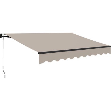 Tenda da sole retrattile in alluminio per finestre e porte con protezione UV30+ e inclinazione regolabile, 360x220 cm, colore crema.