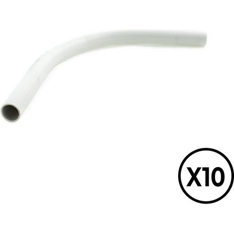 Curva rigida pvc ø 25 mm, gris, 10 unidades