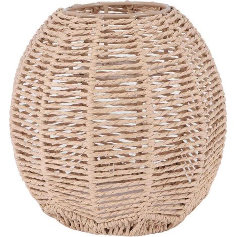 Abat Jour Rotin Tissé Main Style Rétro Éclairage Décoratif Lustre Lampe Couvercle