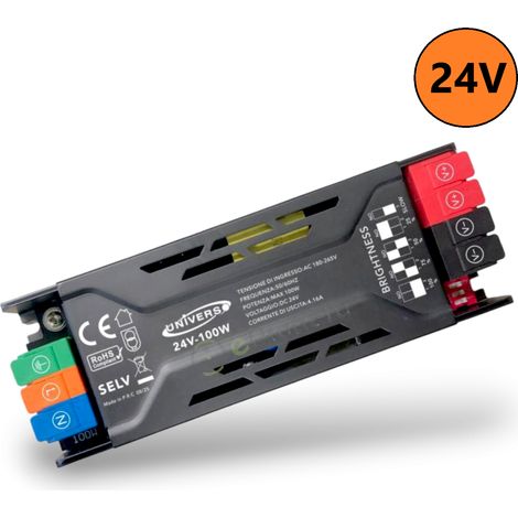 UNIVERSO RG-24V-100W ALIMENTATORE SWITCHING DIMMER CON REGOLAZIONE LUMINOSITA' DC 24V 4.16A 100W IP20 (1/4)