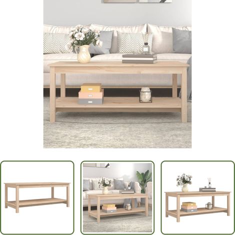 Kieferholz - Couchtisch 110x55x45 cm Massivholz Kiefer (1/5)