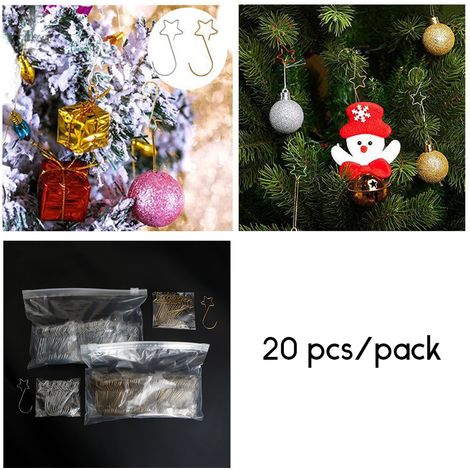 Weihnachtsdekoration für Zuhause, Edelstahlstern, Weihnachtsblumenhaken, robuster und langlebiger Weihnachtsbaumschmuck (1/4)