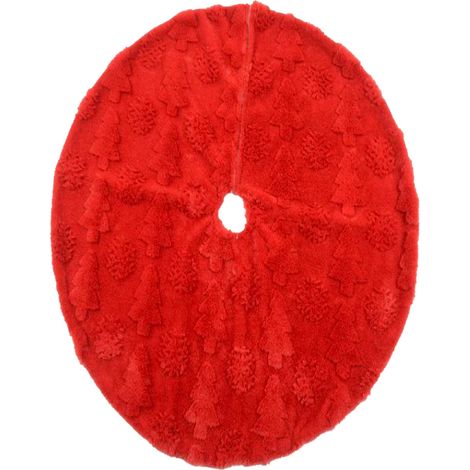 Copribase per albero di natale tappeto tondo in tessuto Ø 80 cm -Rosso (1/2)