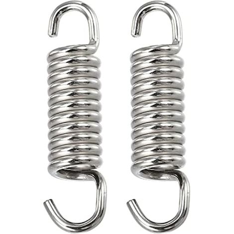 A 2 Pcs Ressort D'échappement Pour Moto Argent Acier Inox 304 (1/4)